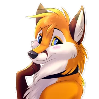 ☺️ Furry, Renard, Cartoon, Animal, Anthropomorphe, Dessin, Personnage, Mammifère telegram sticker