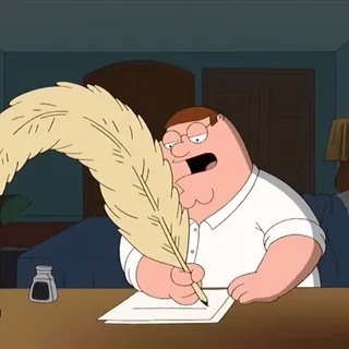 😐 Peter Griffin Family Guy Dessin animé, Peter, Griffin, Écriture, Plume, Bureau whatsapp sticker
