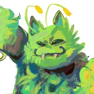 ❇️ Kreskówka, Zielony, Potwór, Stwór, Ilustracja, Fantasy telegram sticker
