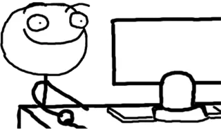 😀 meme, stick figure, internet, computer, trollface, funny telegram sticker
