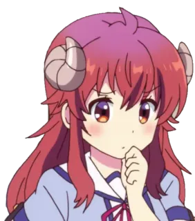 🤔 Anime, Ragazza, Corna, Demone, Carino, Cartone animato, Illustrazione telegram sticker
