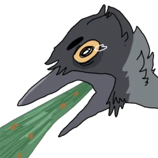 🤮 uccello, vomito, malato, cartone animato, animale, illustrazione telegram sticker