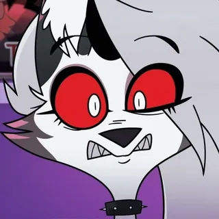 🫤 Loona Helluva Boss カートゥーン, ヘルハウンド, アニメ, キャラクター, ルーナ, Helluva Boss telegram sticker
