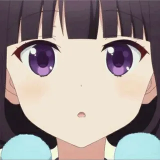 💕 anime, girl, cute, manga, face, purple eyes telegram sticker