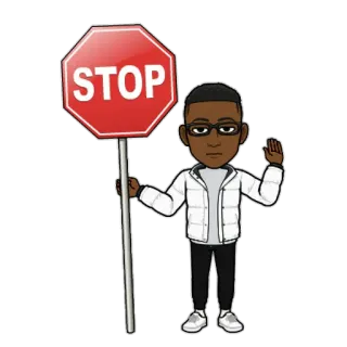 🙅‍♂️ STOP 一時停止標識, Bitmoji, 漫画, 安全, 交通 telegram sticker