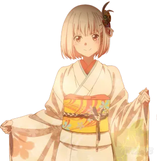 👘 Anime, Garota, Kimono, Bonito, Japonês, Tradicional telegram sticker