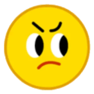 😠 Emoji, En colère, Jaune, Visage, Contrarié, Humeur telegram sticker