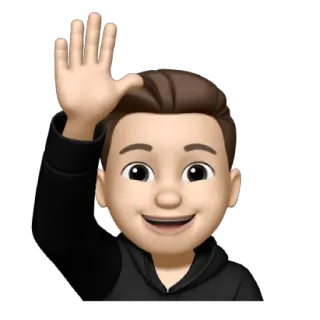 🙋‍♂ emoji, bitmoji, avatar, cartoon, character, waving telegram sticker