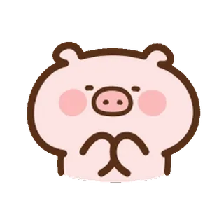 ⭐️ maiale, carino, animale, rosa, adesivo, cartone animato telegram sticker