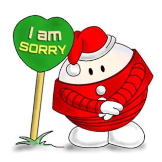 😔 I am SORRY desculpa, pedido de desculpas, natal, desenho animado, coração, cumprimento telegram sticker