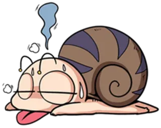 😓 siput, kartun, kelelahan, lelah, berkeringat, keletihan whatsapp sticker