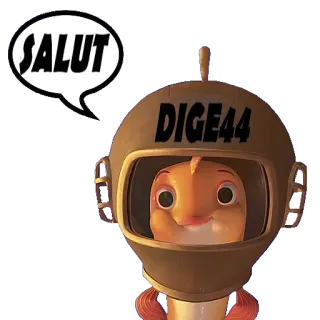 👋 SALUT DIGE44 fish, greeting, helmet, cartoon telegram sticker