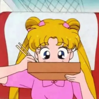 🌙 Sailor Moon anime, cartoon, Sailor Moon, eten telegram sticker
