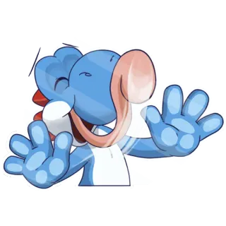 😝 Yoshi โยชิ, นินเทนโด, การ์ตูน, วิดีโอเกม, ตัวละคร, โยชิสีฟ้า telegram sticker