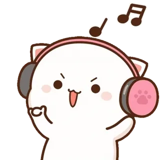 🎧 gato, fones de ouvido, música, fofo, adesivo, emoji, desenho animado telegram sticker