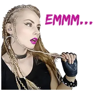 🙄 EMMM... женщина, выражение, размышление, сомневающийся, эмо, девушка, человек telegram sticker