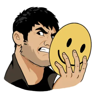 😖 angry, face, mask, expression, cartoon telegram sticker