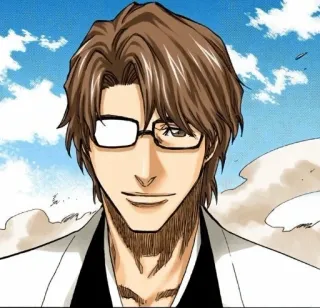 🧬 Sosuke Aizen Bleach 애니메이션, 만화, 캐릭터, 아이젠, 안경 telegram sticker