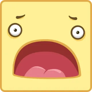 😳 Emoji, Zszokowany, Twarz, Wyraz, Żółty, Kreskówka telegram sticker
