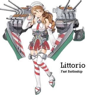 🎌 аниме девушка, линкор, военные, корабль, персонаж, иллюстрация telegram sticker