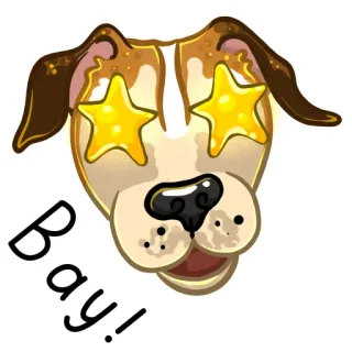 🤩 Bay! chien, étoiles, mignon, autocollant, animal, animal de compagnie telegram sticker