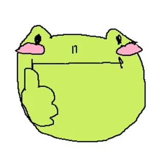 👍 กบ, ยกนิ้วโป้ง, สีเขียว, การ์ตูน, ท่าทาง telegram sticker