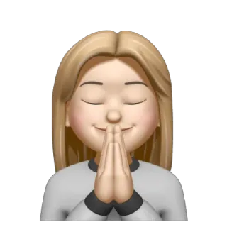 ✏️ Emoji, Grato, Oração, Mulher, Cabelo loiro telegram sticker