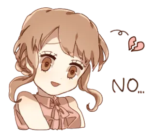 👩 No... Cartoon, Traurig, Abgelehnt, Nein, Herzschmerz, Mädchen telegram sticker