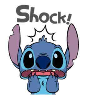 😱 Stitch Shock! Стич, Дисней, Мультфильм, Милый, Шок whatsapp sticker
