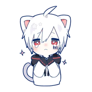 😢 anime, cat, kawaii, cute, character, manga telegram sticker