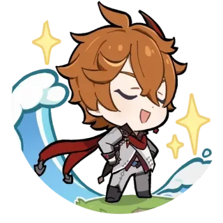✨ Tartaglia (Childe) Genshin Impact genshin impact, tartaglia, childe, anime, juego, pegatina whatsapp sticker