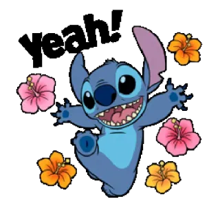 👐 Stitch Lilo & Stitch dessin animé, Disney, Stitch, Lilo & Stitch, fleur, mignon whatsapp sticker