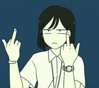 🏐 middle finger, offensive, cartoon, rude telegram sticker