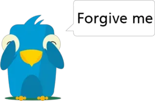 🙈 Forgive me desculpa, perdão, súplica, desenho animado, pássaro telegram sticker