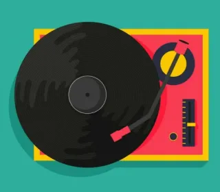 🎵 Vinyle, Platine Vinyle, Musique, Rétro, Platine, Son, Audio telegram sticker