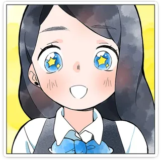 🤩 anime, meisje, schattig, vrolijk, illustratie telegram sticker