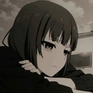 🥺 Anime, Garota, Mangá, Triste, Estético, Desenho animado telegram sticker