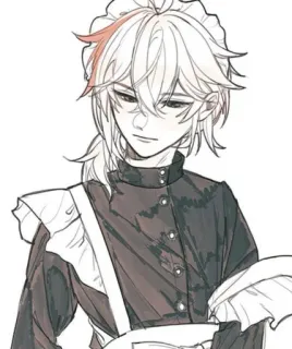 🌟 Empregada, Anime, Mangá, Personagem, Masculino, Arte, Ilustração telegram sticker