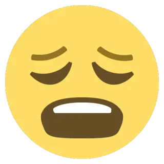 😩 Emoji, Traurig, Verärgert, Gesicht, Gelb, Ausdruck whatsapp sticker