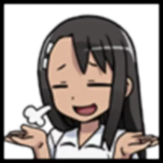 😏 anime, ragazza, scrollata di spalle, smug, espressione, carino, cartone animato telegram sticker