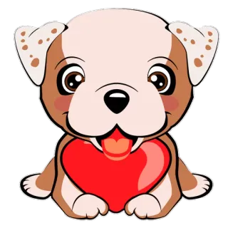 ❤️ 子犬, 犬, ハート, 可愛い, 愛, 動物 telegram sticker