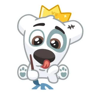 👨‍🎨 sticker, dog, cartoon, crown, cute, animal telegram sticker