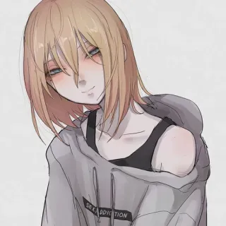 ☺️ SEX ADDICTION anime, cartoon, girl, hoodie, sex addiction telegram sticker