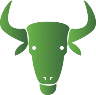 ♉ stier, groen, dier, hoorns, vector telegram sticker