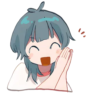 🥳 Anime, Lucu, Gadis, Kartun, Senang, Ceria whatsapp sticker