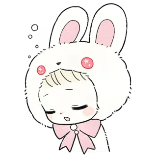 🥱 rabbit, cute, bunny, sleepy, kawaii, cartoon, character telegram sticker