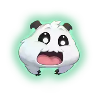 😦 Poro League of Legends słodki, zwierzę, puszysty, fantasy, gra telegram sticker