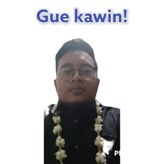 😳 Gue kawin! ślub, pan młody, uroczystość, małżeństwo, indonezyjski telegram sticker