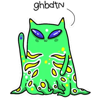 🖖 ghbdtn Alien, Katze, Stinkefinger, beleidigende Geste, beleidigend telegram sticker