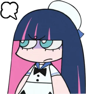 😤 Stocking Anarchy Panty & Stocking with Garterbelt anime, angry, pink, blue, cartoon, girl, cute telegram sticker